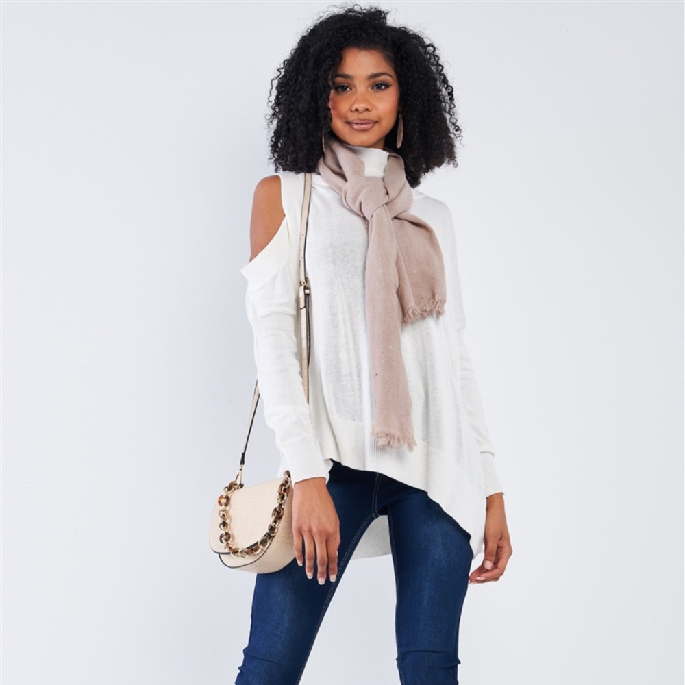 Asymmetrical Knit Over sized Turtleneck Sweater